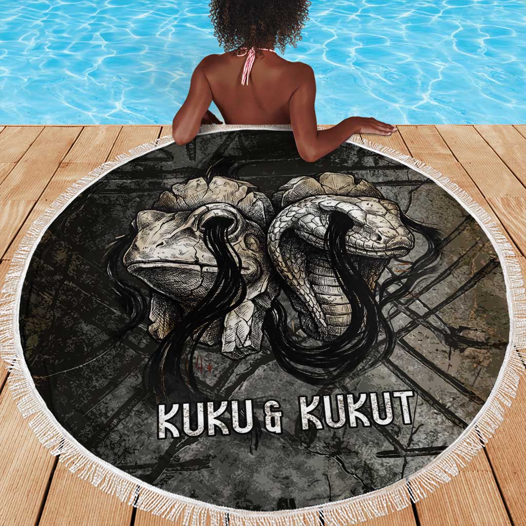 Egypt Kek and Kauket Beach Blanket Ancient Void Theme with Frog and Serpent Duality