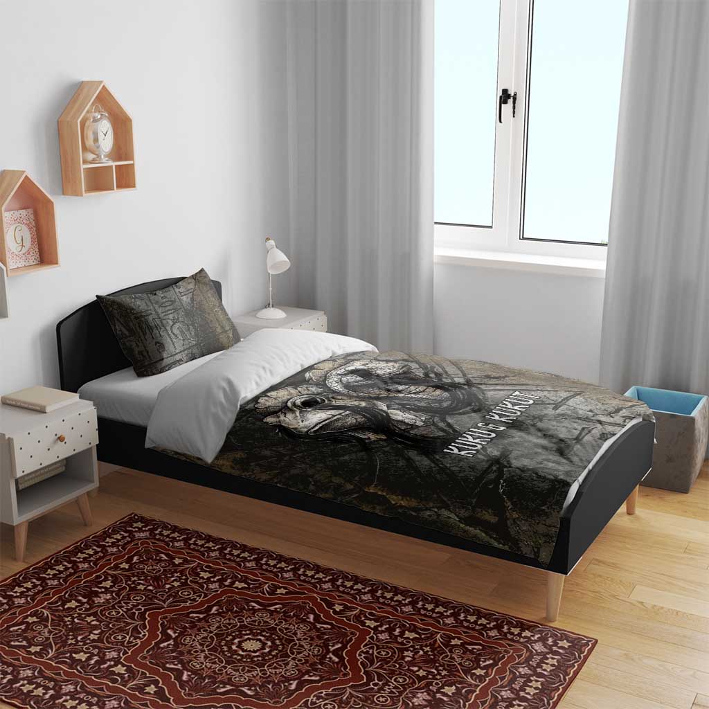 Egypt Kek and Kauket Bedding Set Ancient Void Theme with Frog and Serpent Duality