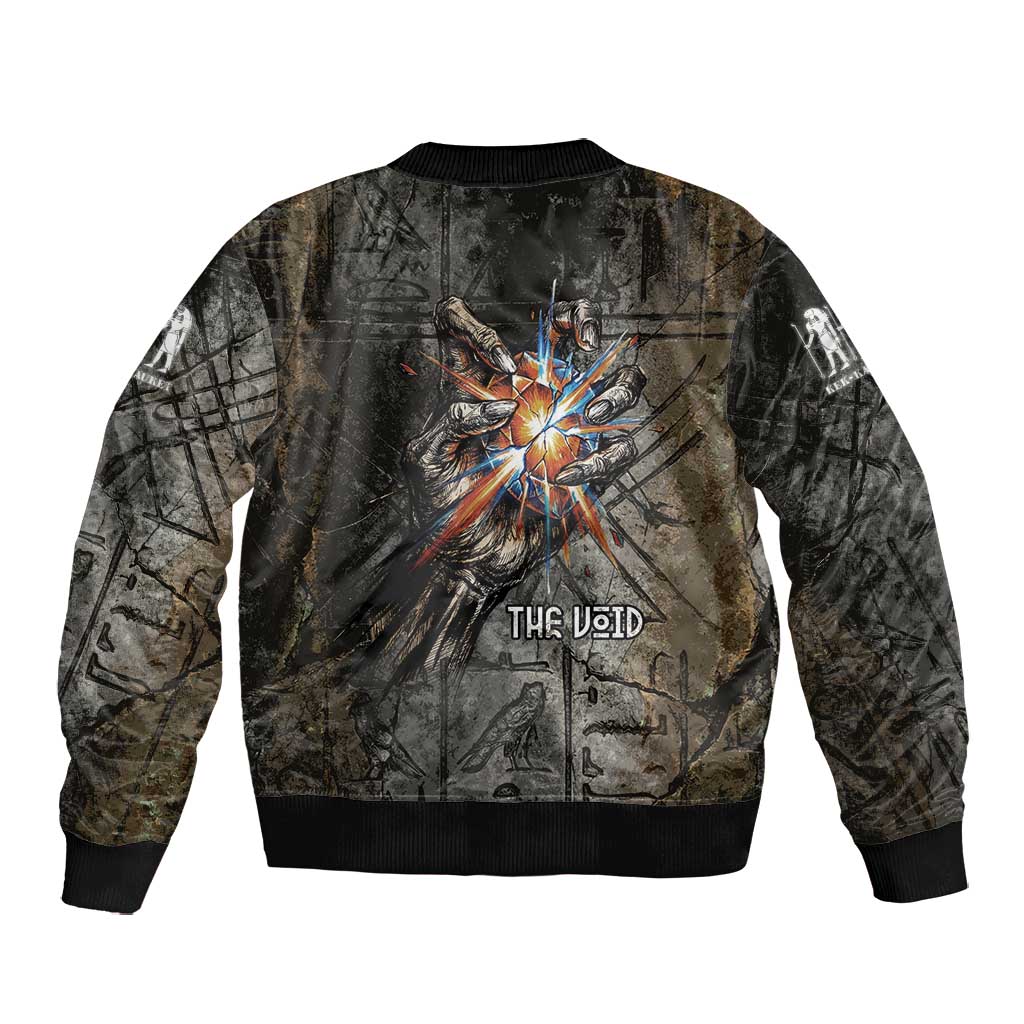 Egypt Kek and Kauket Bomber Jacket Ancient Void Theme with Frog and Serpent Duality