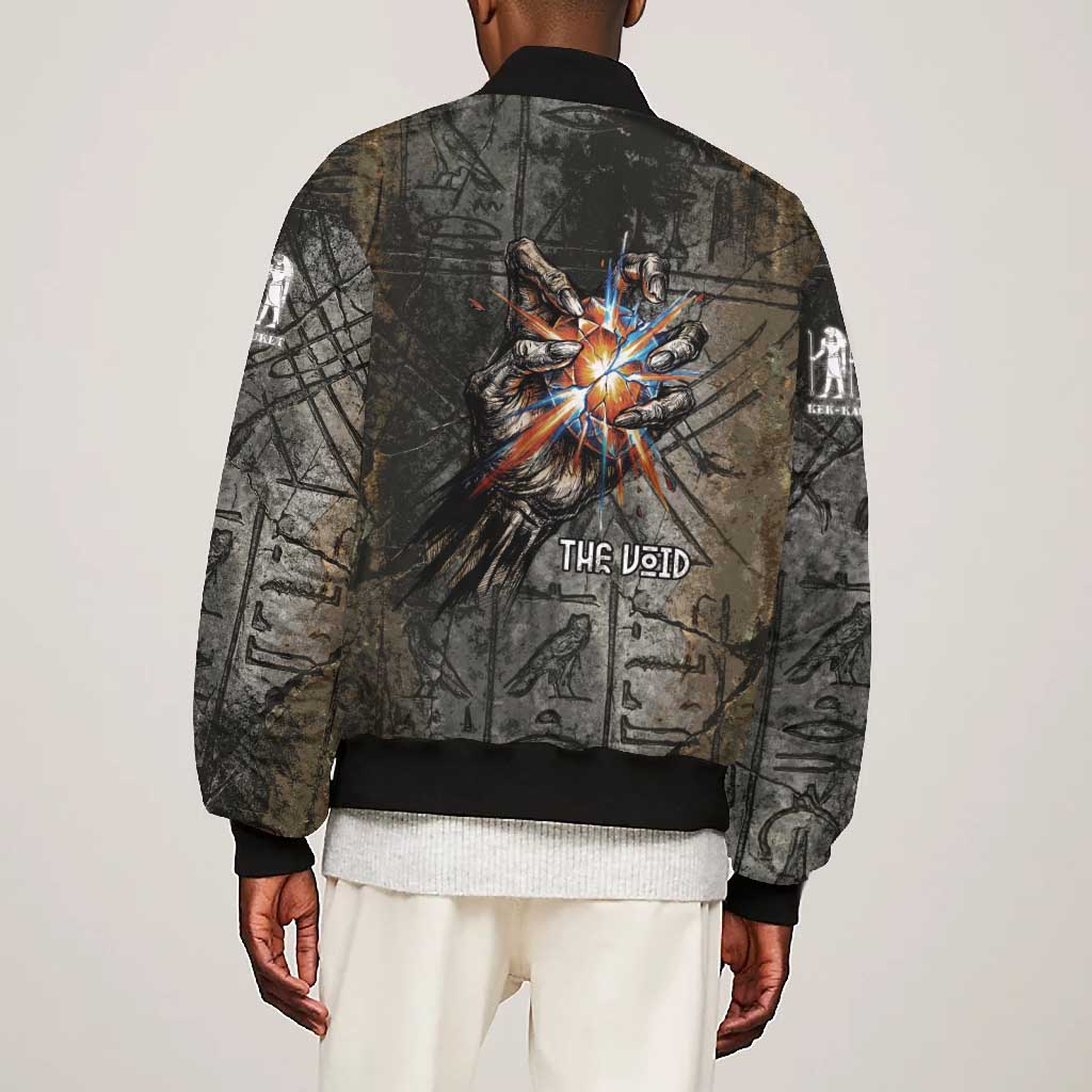 Egypt Kek and Kauket Bomber Jacket Ancient Void Theme with Frog and Serpent Duality