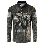 Egypt Kek and Kauket Button Sweatshirt Ancient Void Theme with Frog and Serpent Duality
