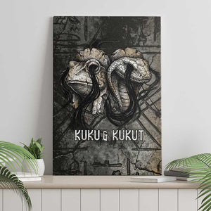 Egypt Kek and Kauket Canvas Wall Art Ancient Void Theme with Frog and Serpent Duality