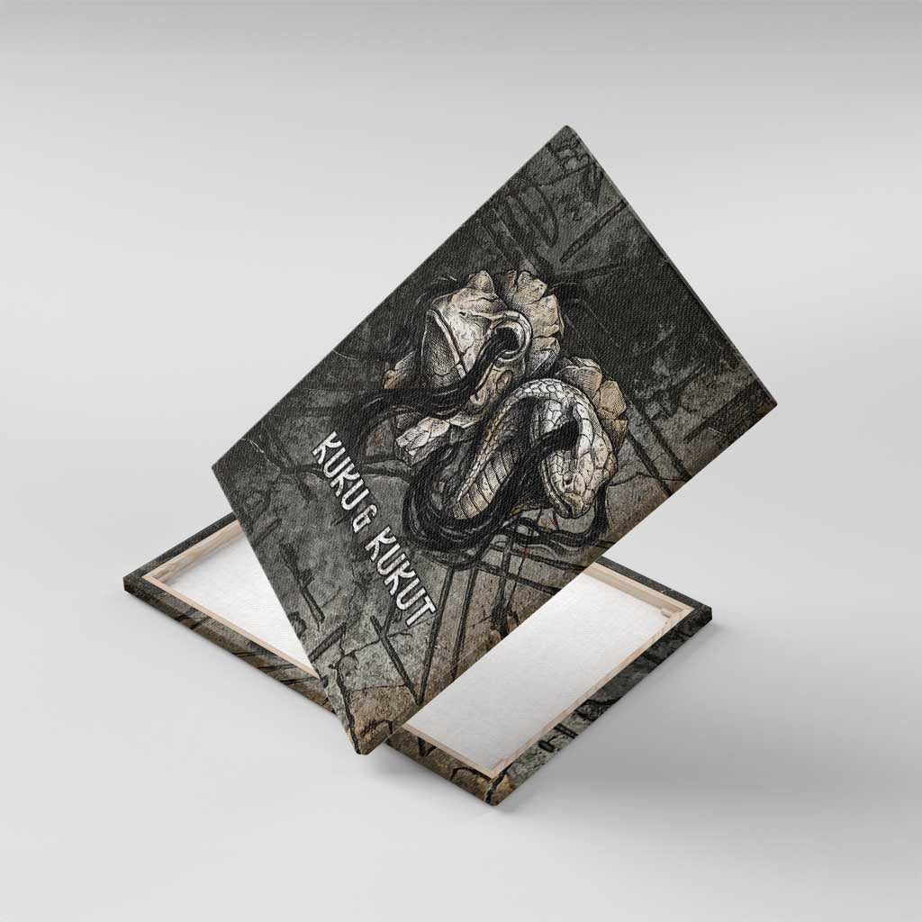 Egypt Kek and Kauket Canvas Wall Art Ancient Void Theme with Frog and Serpent Duality