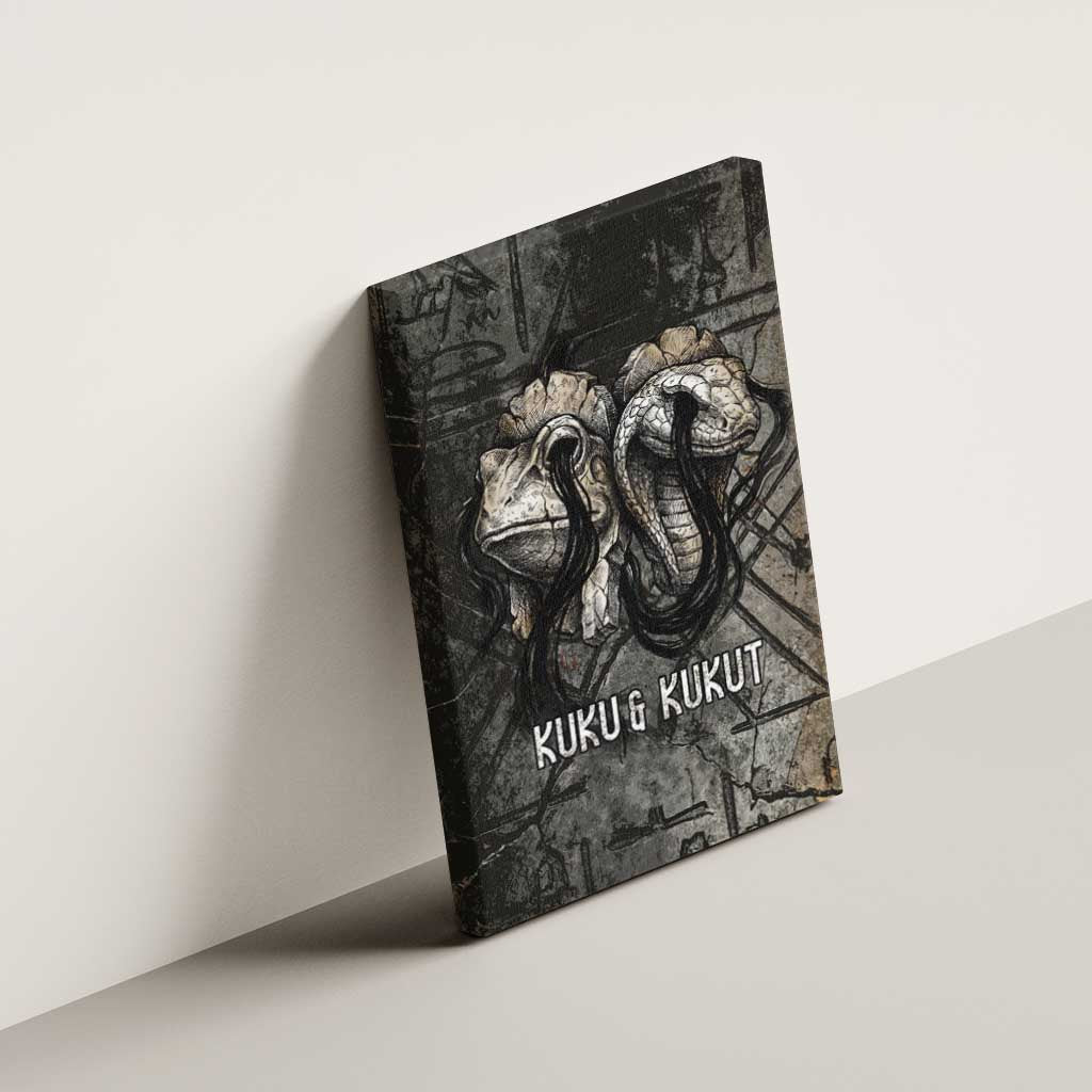 Egypt Kek and Kauket Canvas Wall Art Ancient Void Theme with Frog and Serpent Duality