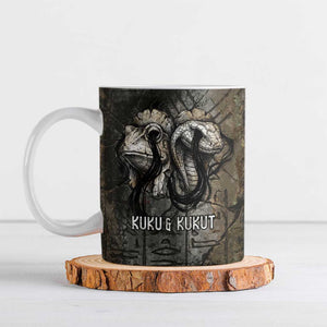 Egypt Kek and Kauket Ceramic Mug Ancient Void Theme with Frog and Serpent Duality