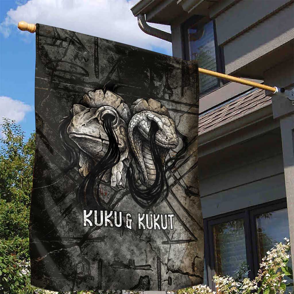 Egypt Kek and Kauket Garden Flag Ancient Void Theme with Frog and Serpent Duality