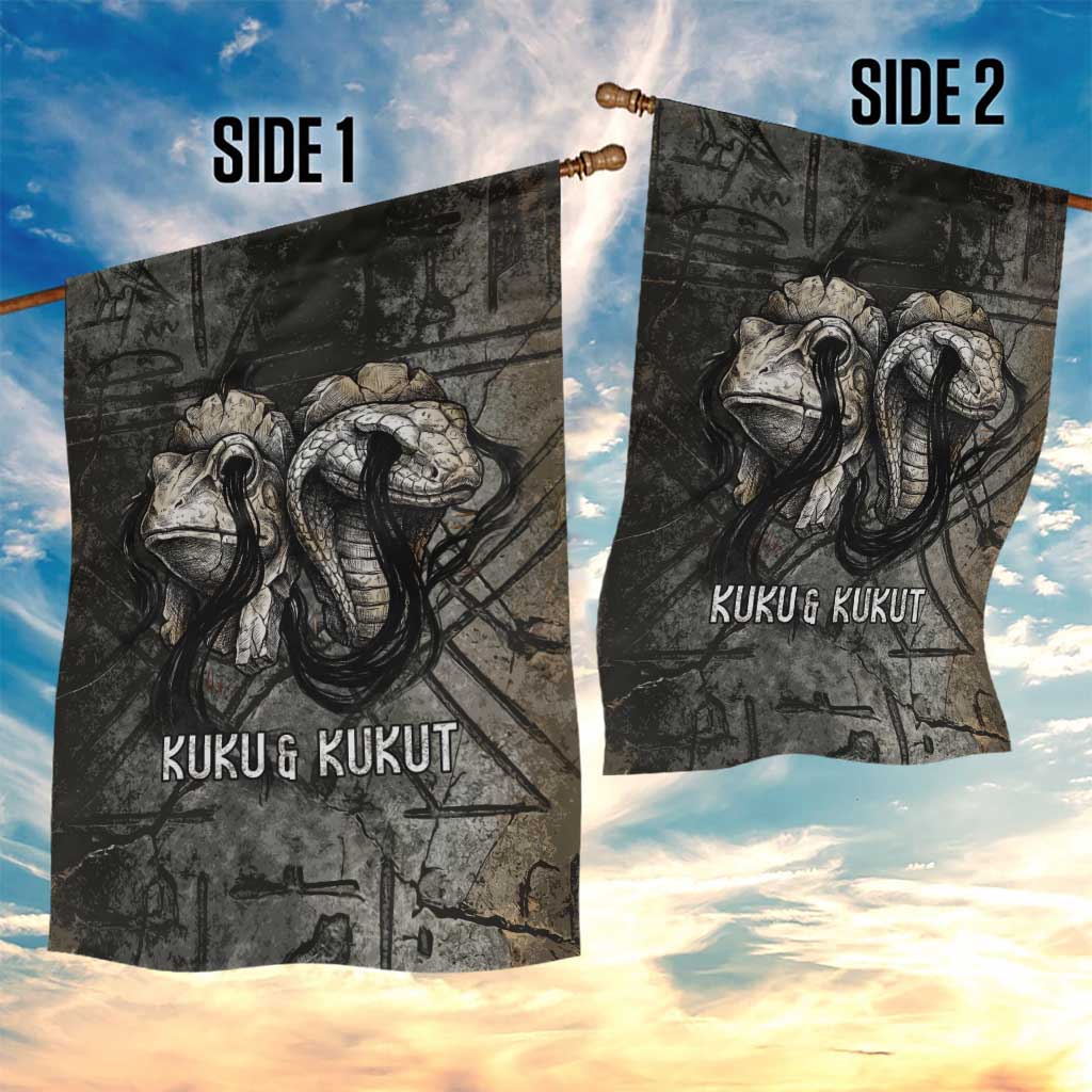 Egypt Kek and Kauket Garden Flag Ancient Void Theme with Frog and Serpent Duality