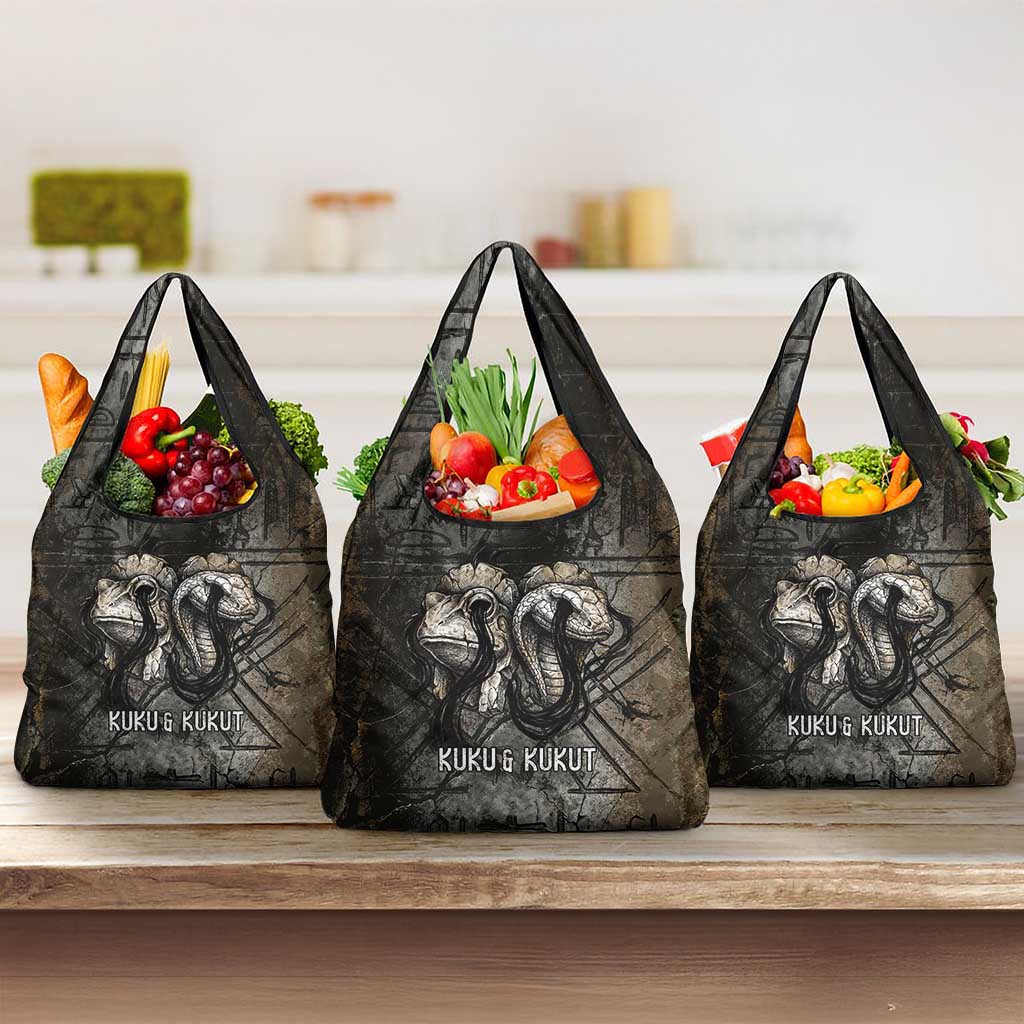 Egypt Kek and Kauket Grocery Bag Ancient Void Theme with Frog and Serpent Duality