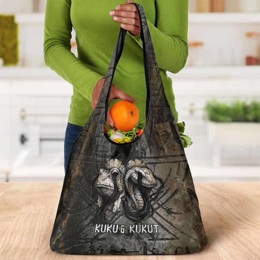 Egypt Kek and Kauket Grocery Bag Ancient Void Theme with Frog and Serpent Duality