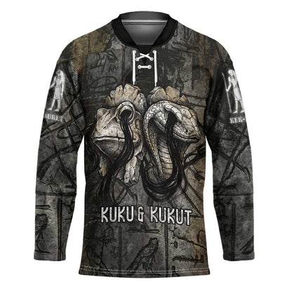 Egypt Kek and Kauket Hockey Jersey Ancient Void Theme with Frog and Serpent Duality
