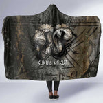 Egypt Kek and Kauket Hooded Blanket Ancient Void Theme with Frog and Serpent Duality