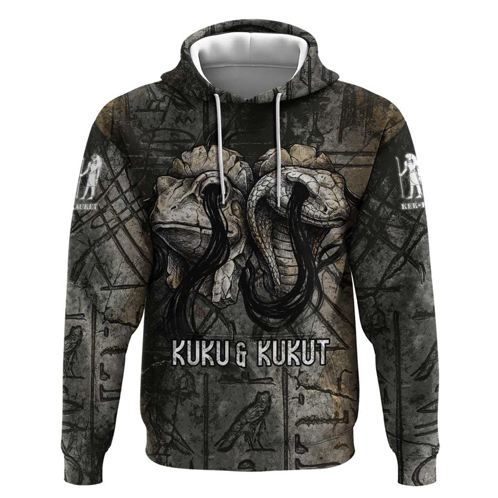Egypt Kek and Kauket Hoodie Ancient Void Theme with Frog and Serpent Duality