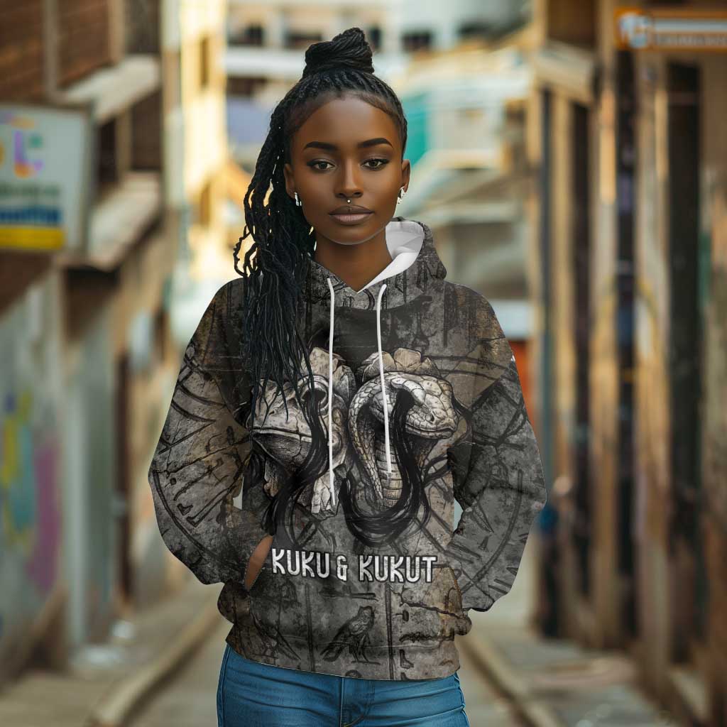 Egypt Kek and Kauket Hoodie Ancient Void Theme with Frog and Serpent Duality