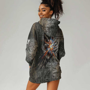 Egypt Kek and Kauket Hoodie Dress Ancient Void Theme with Frog and Serpent Duality