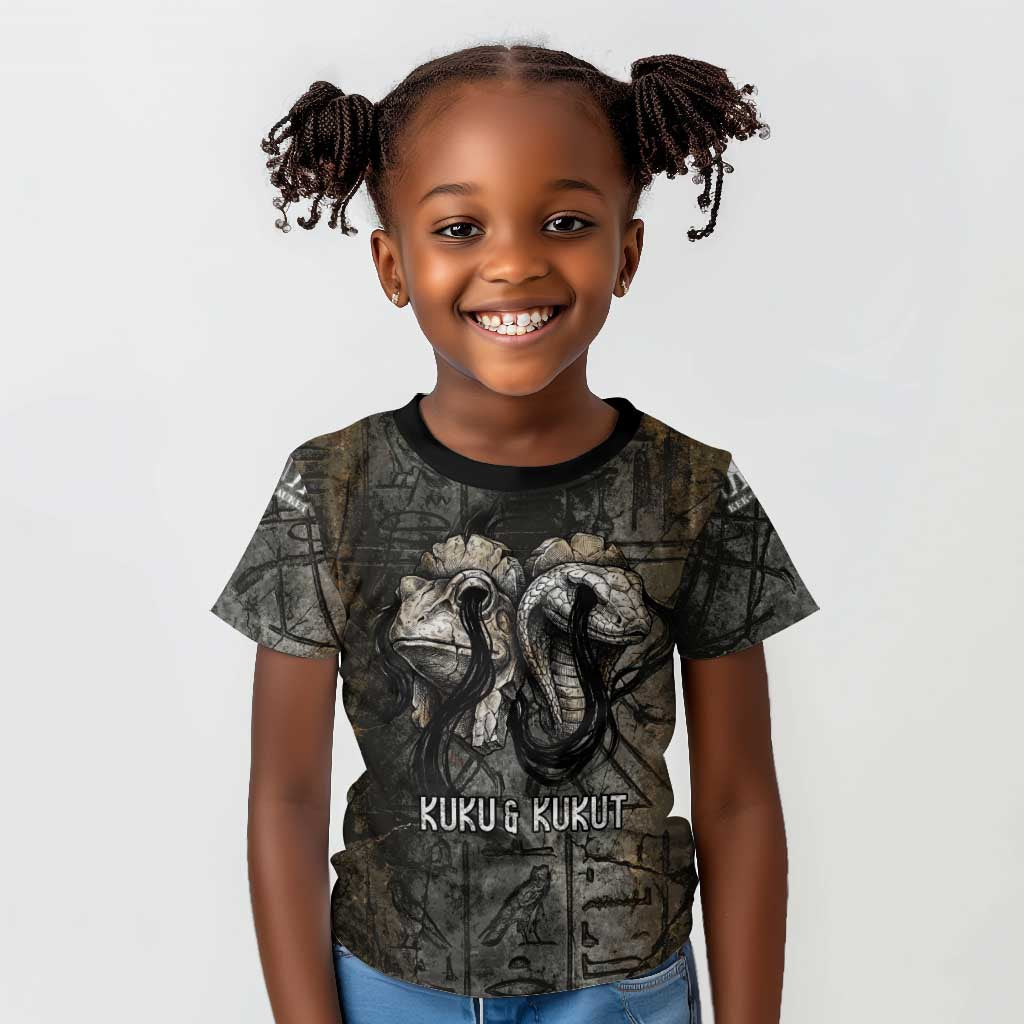 Egypt Kek and Kauket Kid T shirt Ancient Void Theme with Frog and Serpent Duality