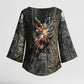 Egypt Kek and Kauket Kimono Sleeve Blouse Ancient Void Theme with Frog and Serpent Duality