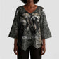 Egypt Kek and Kauket Kimono Sleeve Blouse Ancient Void Theme with Frog and Serpent Duality