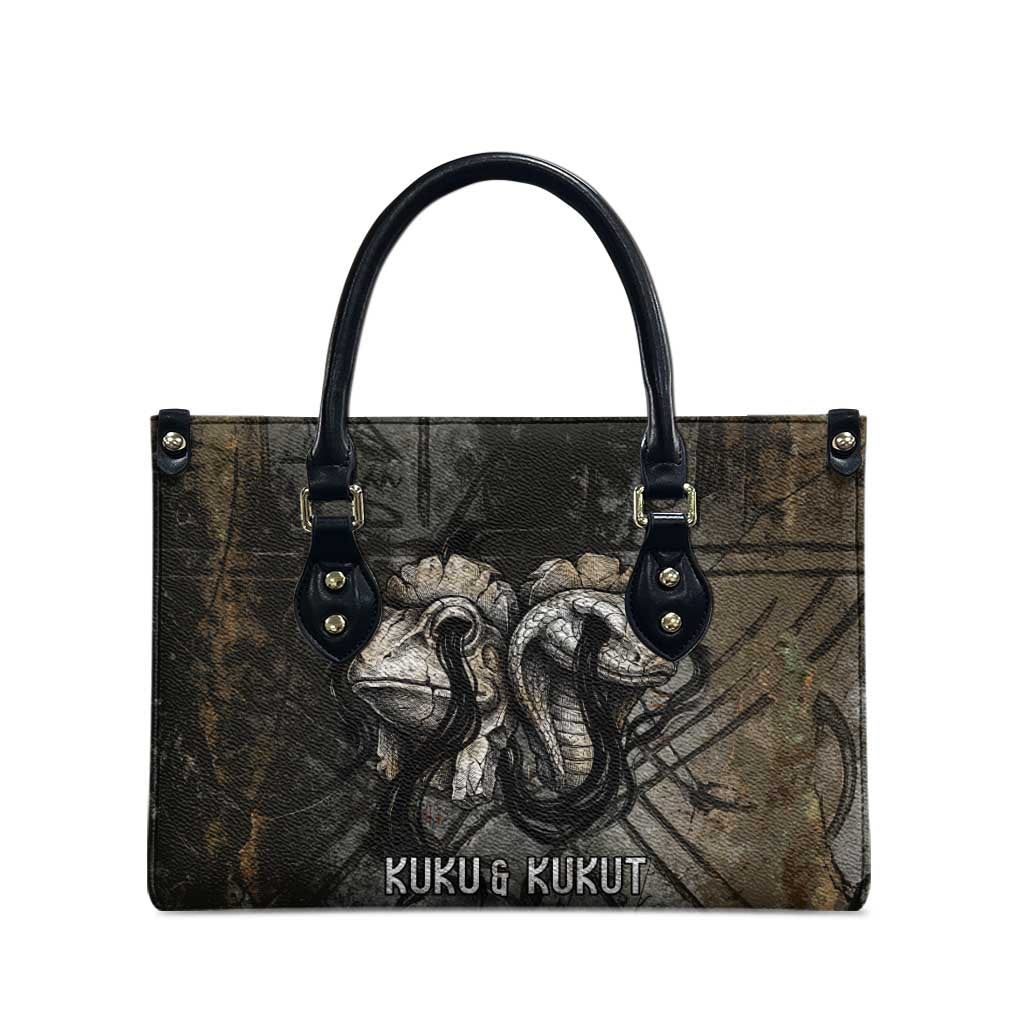 Egypt Kek and Kauket Leather Bag Ancient Void Theme with Frog and Serpent Duality