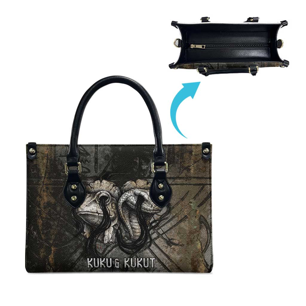Egypt Kek and Kauket Leather Bag Ancient Void Theme with Frog and Serpent Duality