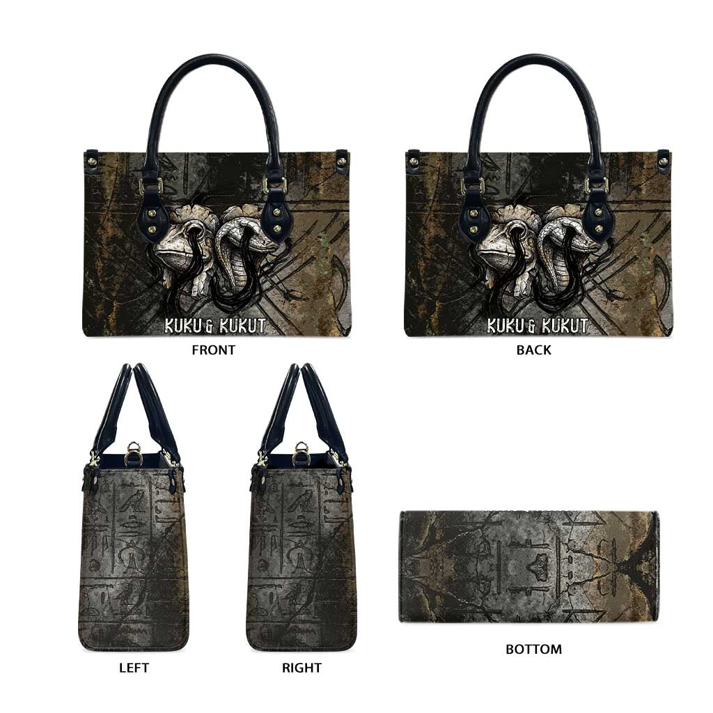 Egypt Kek and Kauket Leather Bag Ancient Void Theme with Frog and Serpent Duality