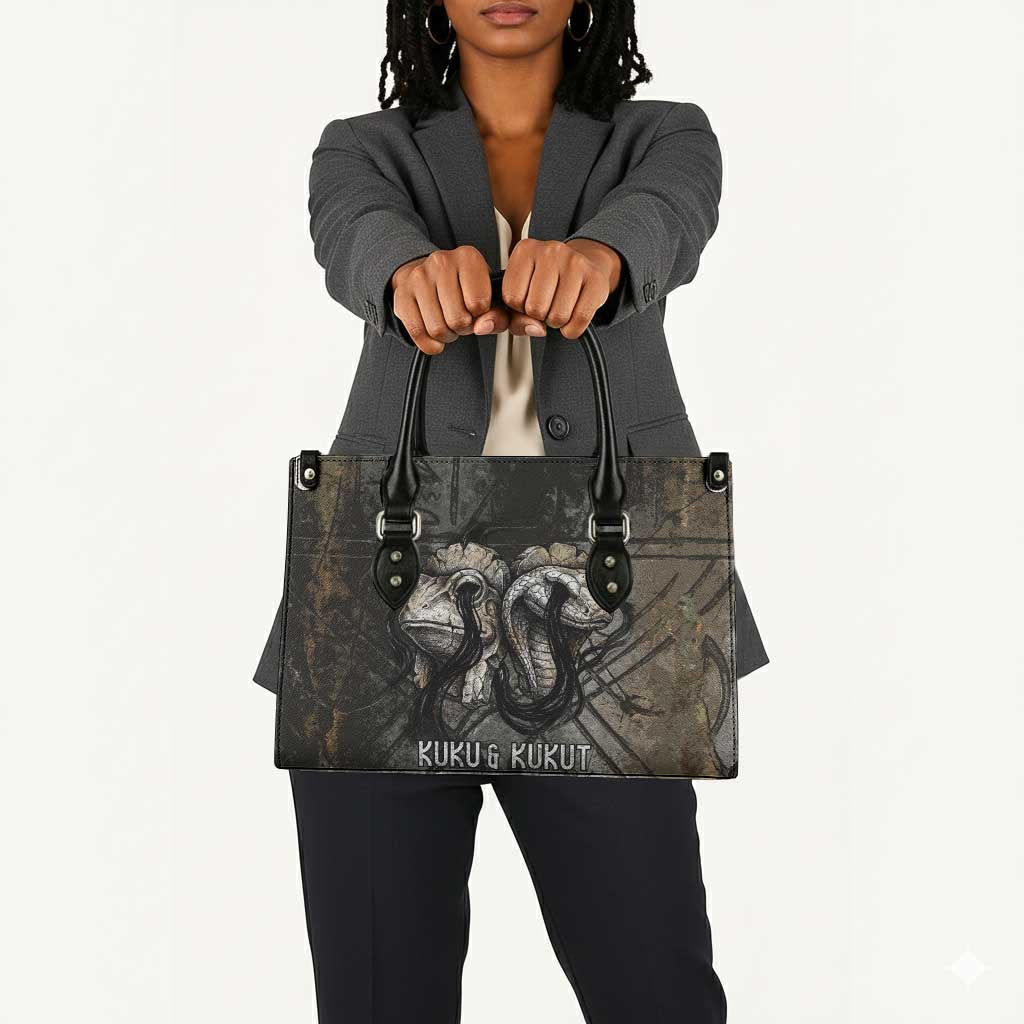 Egypt Kek and Kauket Leather Bag Ancient Void Theme with Frog and Serpent Duality