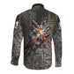 Egypt Kek and Kauket Long Sleeve Button Shirt Ancient Void Theme with Frog and Serpent Duality
