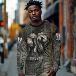 Egypt Kek and Kauket Long Sleeve Shirt Ancient Void Theme with Frog and Serpent Duality