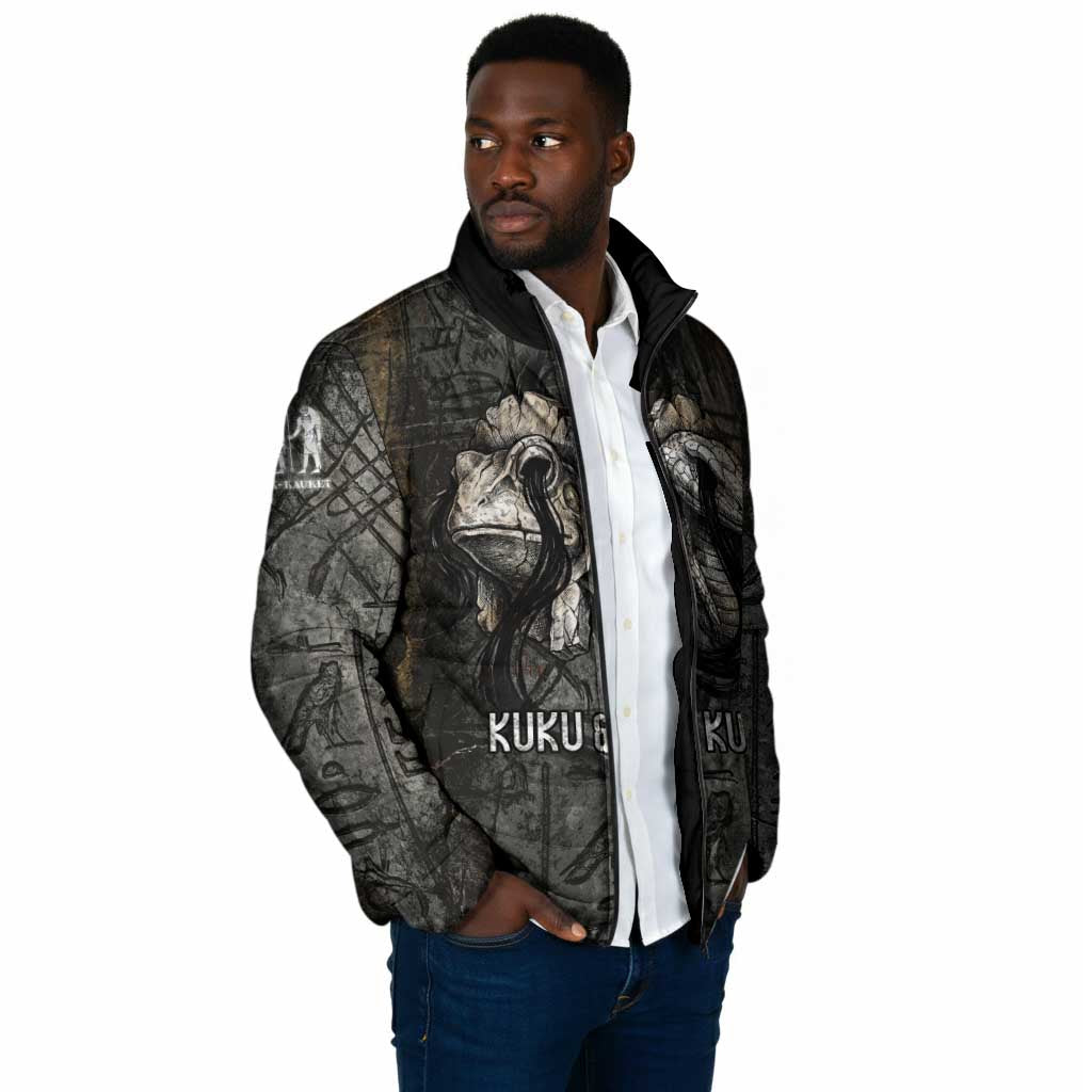 Egypt Kek and Kauket Padded Jacket Ancient Void Theme with Frog and Serpent Duality