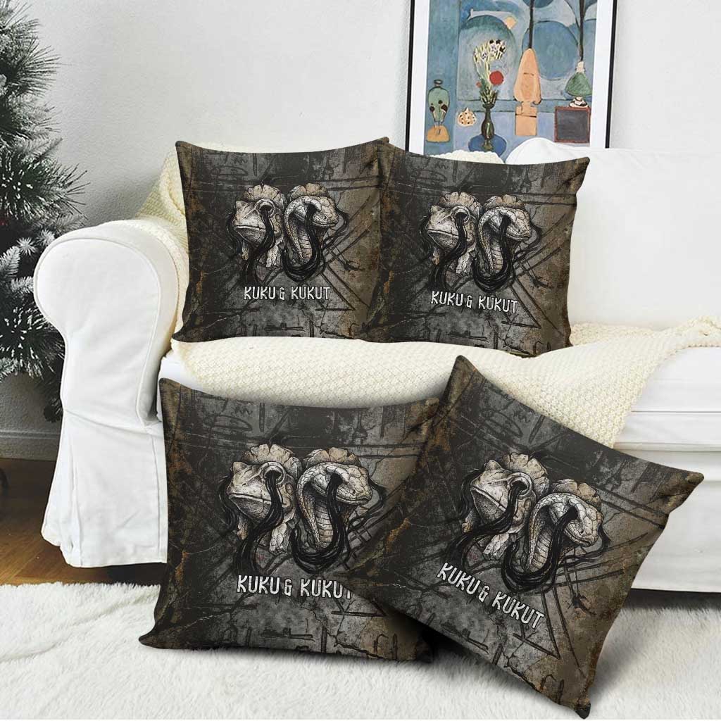 Egypt Kek and Kauket Pillow Cover Ancient Void Theme with Frog and Serpent Duality