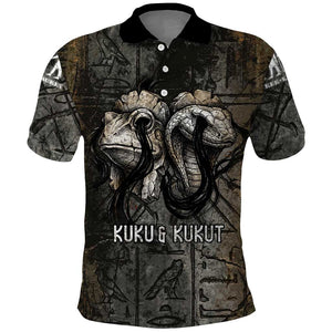 Egypt Kek and Kauket Polo Shirt Ancient Void Theme with Frog and Serpent Duality