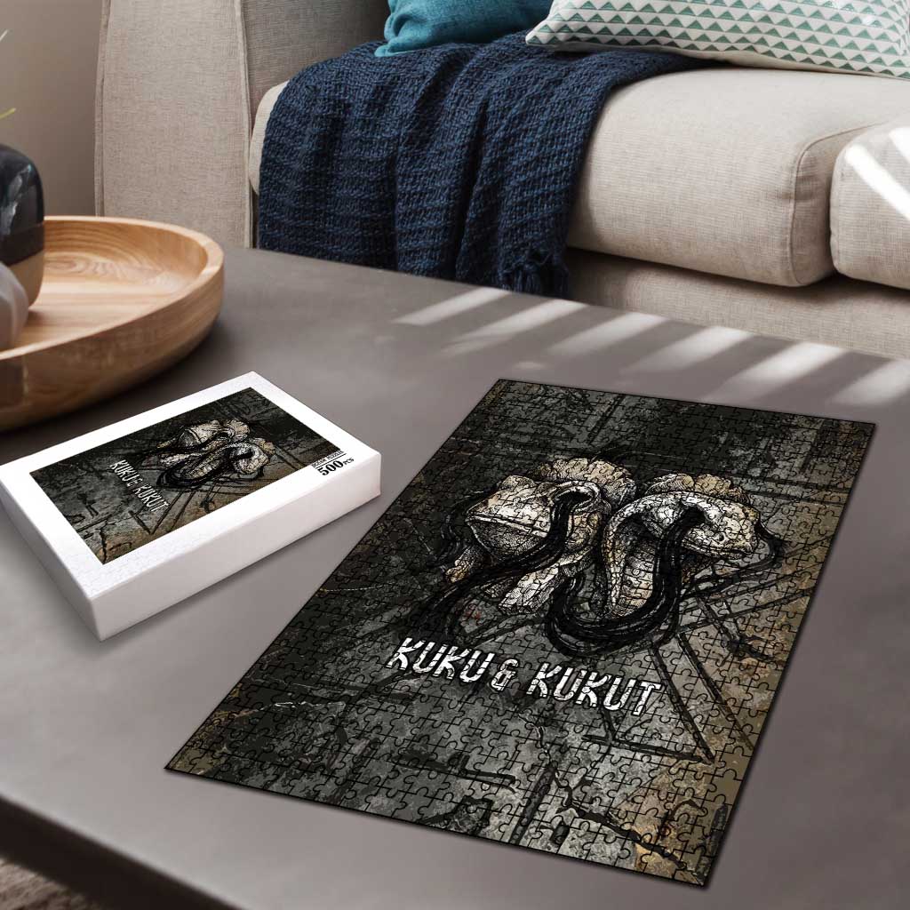 Egypt Kek and Kauket Puzzle Ancient Void Theme with Frog and Serpent Duality
