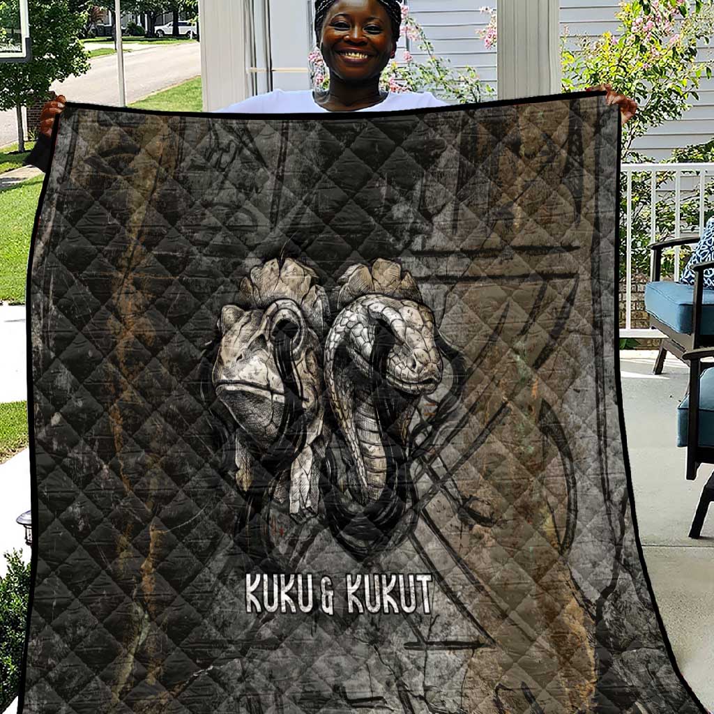 Egypt Kek and Kauket Quilt Ancient Void Theme with Frog and Serpent Duality