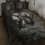 Egypt Kek and Kauket Quilt Bed Set Ancient Void Theme with Frog and Serpent Duality