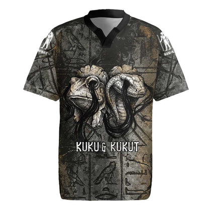 Egypt Kek and Kauket Rugby Jersey Ancient Void Theme with Frog and Serpent Duality
