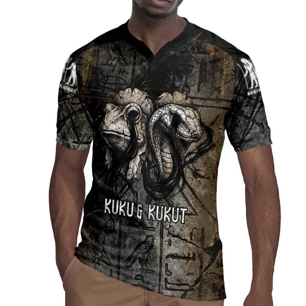 Egypt Kek and Kauket Rugby Jersey Ancient Void Theme with Frog and Serpent Duality