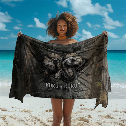 Egypt Kek and Kauket Sarong Ancient Void Theme with Frog and Serpent Duality