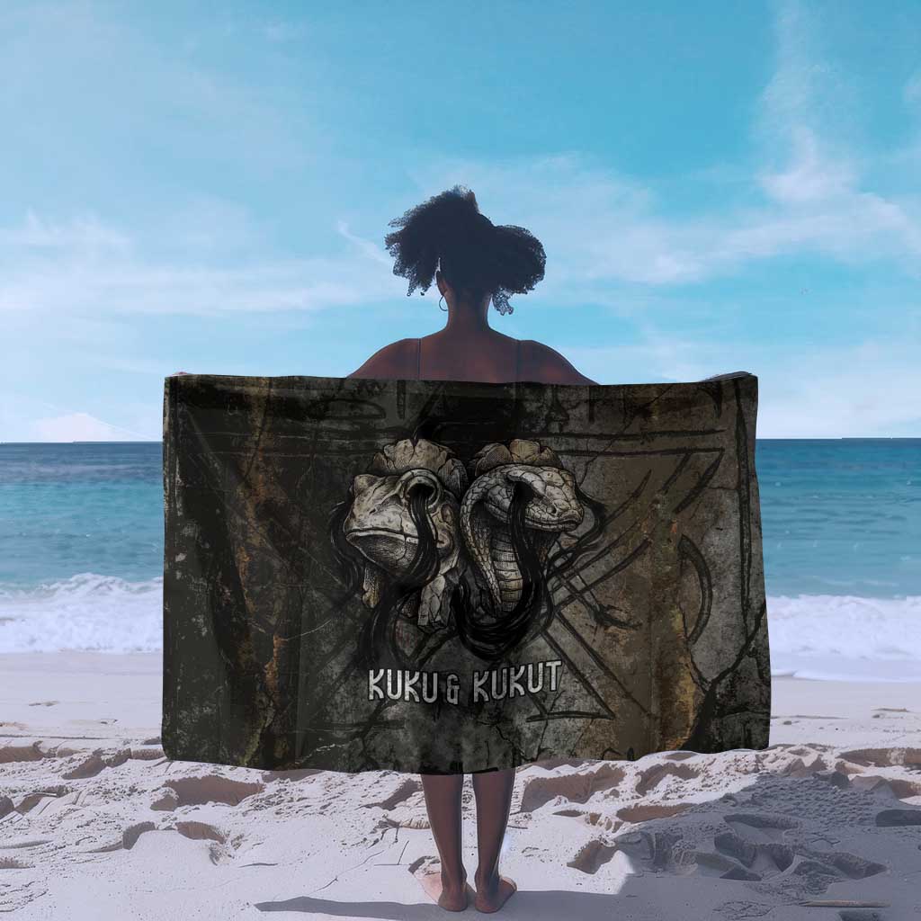 Egypt Kek and Kauket Sarong Ancient Void Theme with Frog and Serpent Duality
