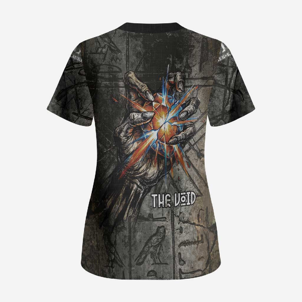 Egypt Kek and Kauket Scrub Top Ancient Void Theme with Frog and Serpent Duality