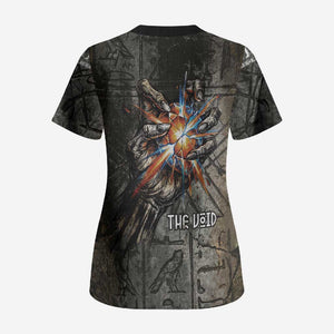 Egypt Kek and Kauket Scrub Top Ancient Void Theme with Frog and Serpent Duality
