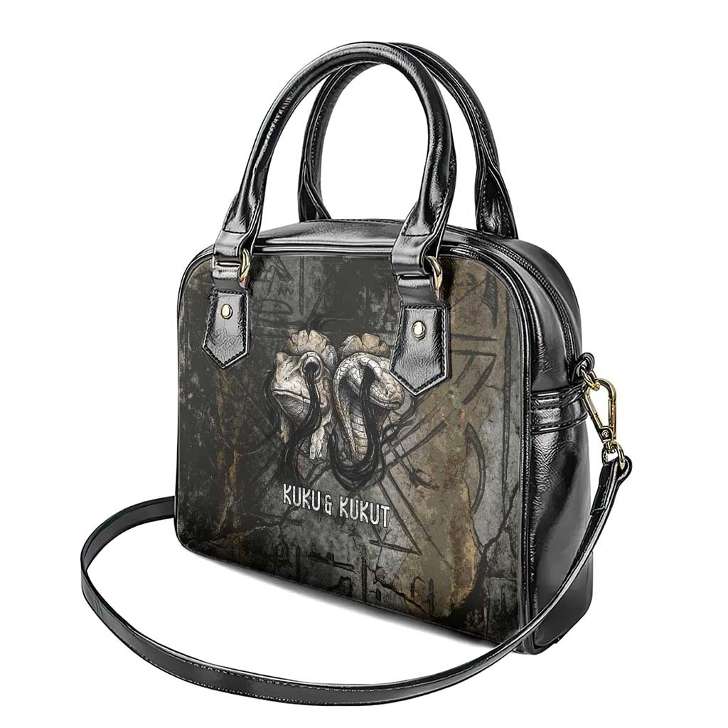 Egypt Kek and Kauket Shoulder Handbag Ancient Void Theme with Frog and Serpent Duality