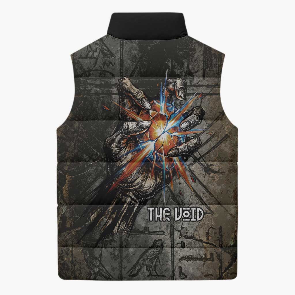 Egypt Kek and Kauket Sleeveless Puffer Jacket Ancient Void Theme with Frog and Serpent Duality