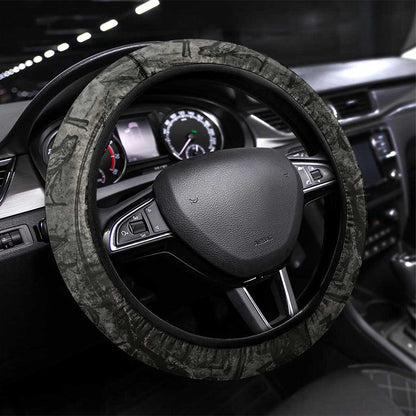 Egypt Kek and Kauket Steering Wheel Cover Ancient Void Theme with Frog and Serpent Duality