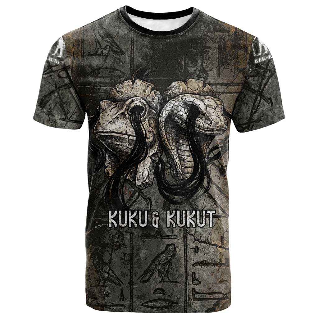Egypt Kek and Kauket T shirt Ancient Void Theme with Frog and Serpent Duality