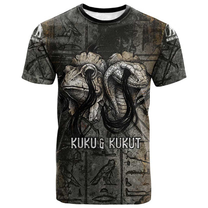 Egypt Kek and Kauket T shirt Ancient Void Theme with Frog and Serpent Duality