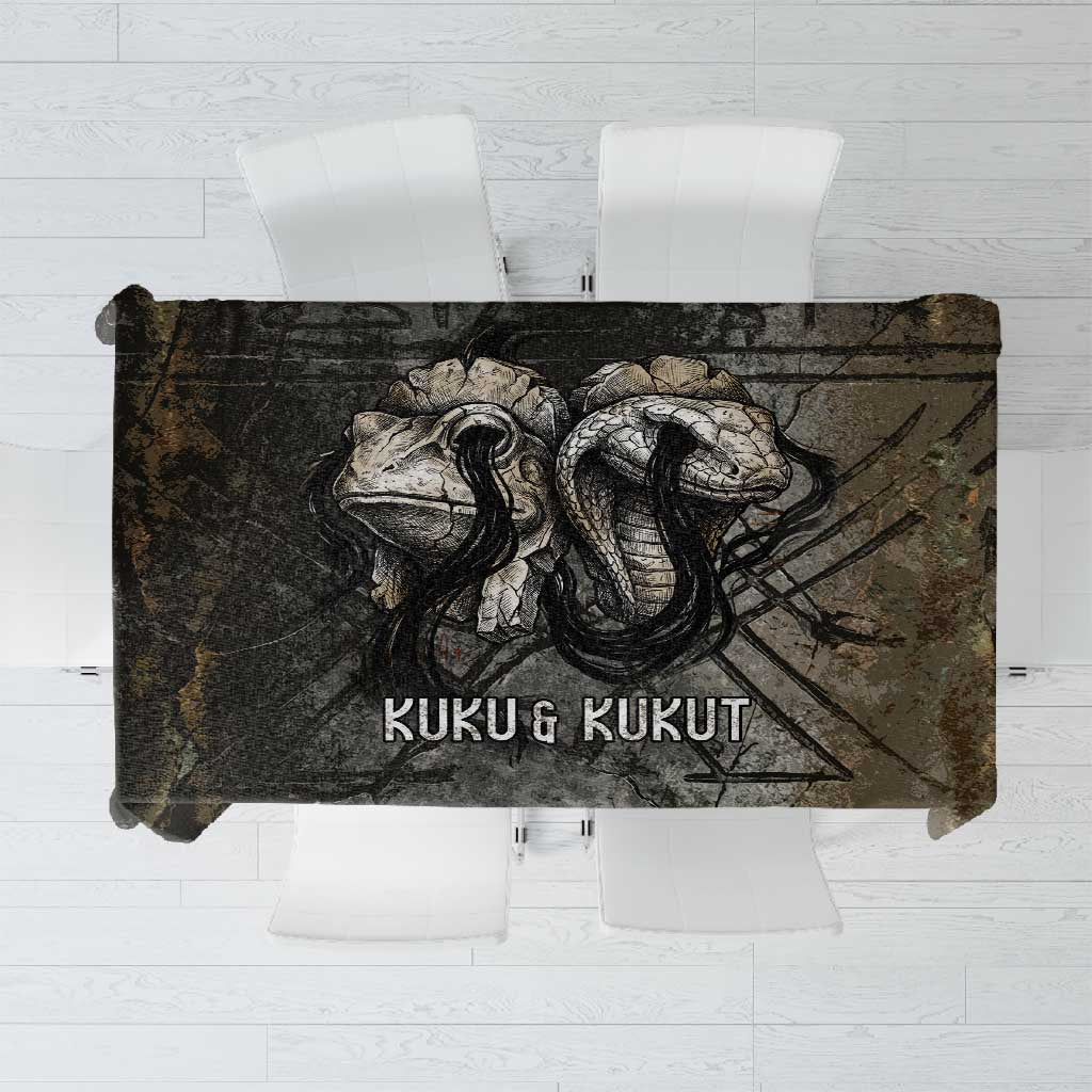 Egypt Kek and Kauket Tablecloth Ancient Void Theme with Frog and Serpent Duality