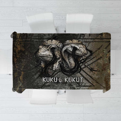 Egypt Kek and Kauket Tablecloth Ancient Void Theme with Frog and Serpent Duality