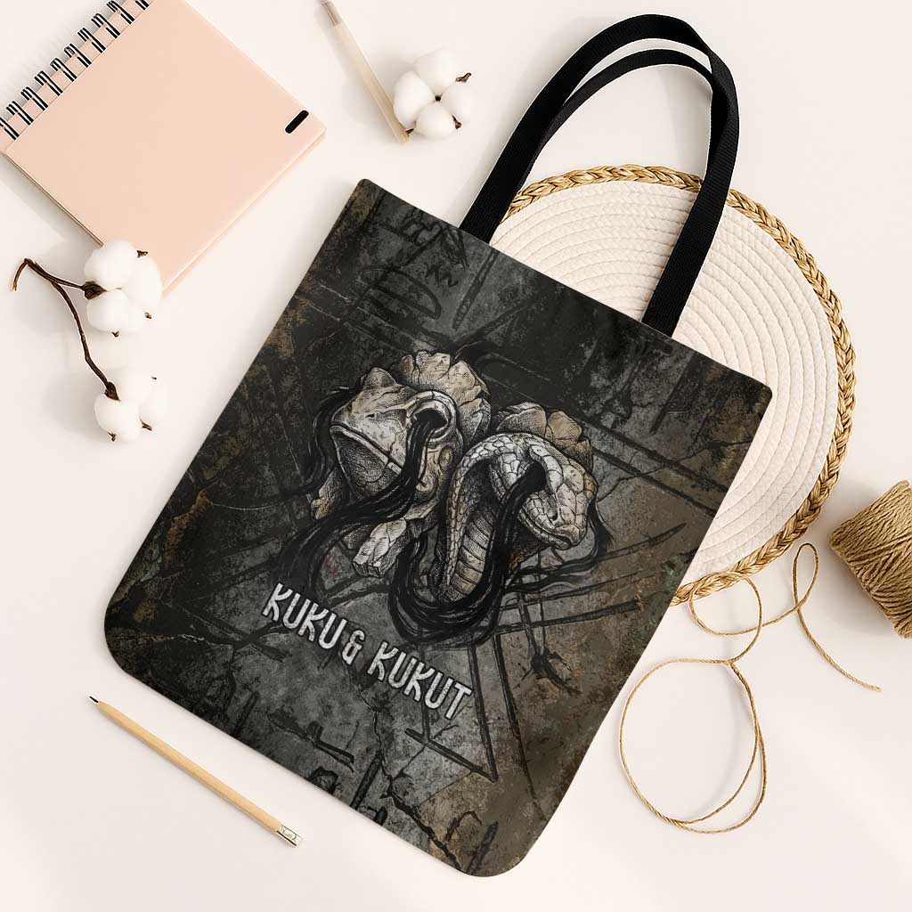 Egypt Kek and Kauket Tote Bag Ancient Void Theme with Frog and Serpent Duality