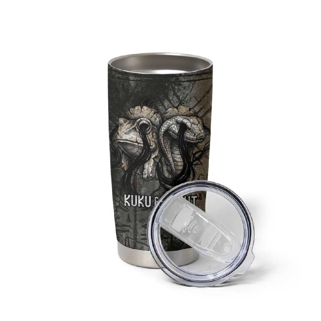 Egypt Kek and Kauket Tumbler Cup Ancient Void Theme with Frog and Serpent Duality