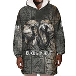 Egypt Kek and Kauket Wearable Blanket Hoodie Ancient Void Theme with Frog and Serpent Duality