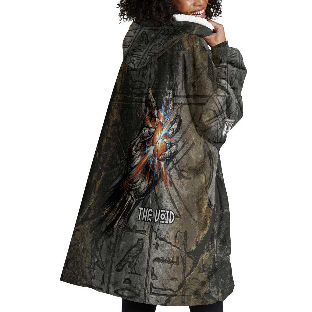 Egypt Kek and Kauket Wearable Blanket Hoodie Ancient Void Theme with Frog and Serpent Duality